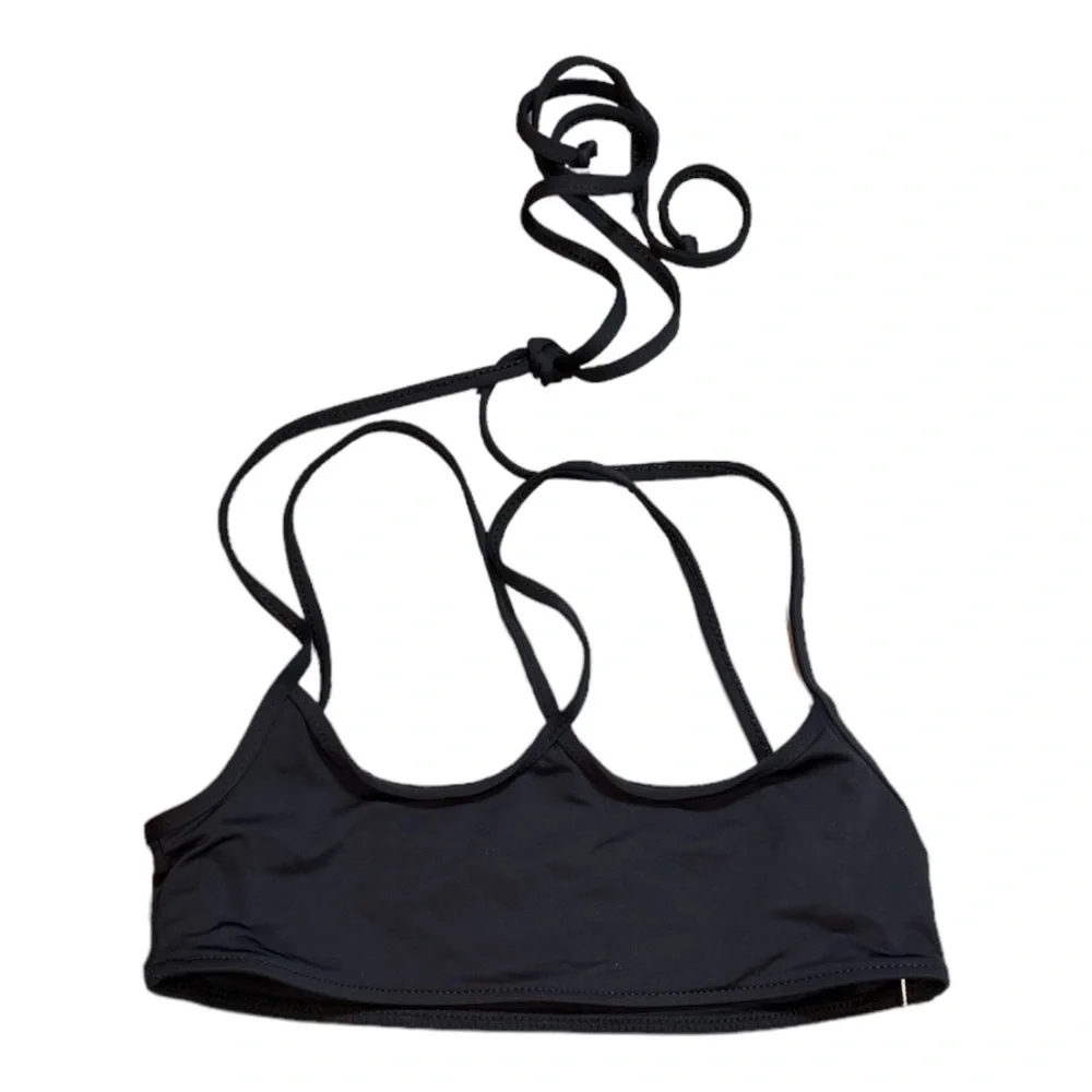 Frankies Bikinis Aleisha Eco Bikini Top in Black NWOT